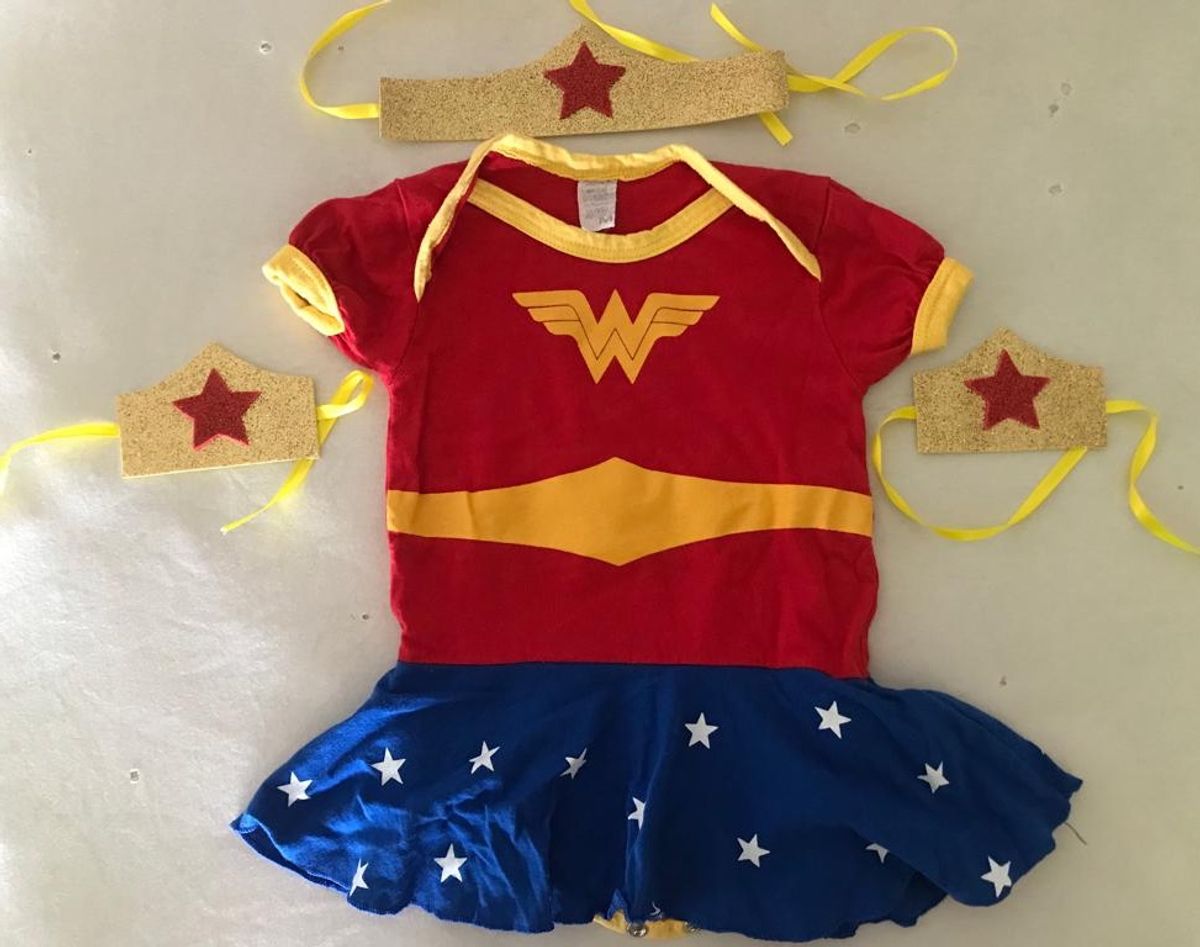 roupa mulher maravilha para bebe