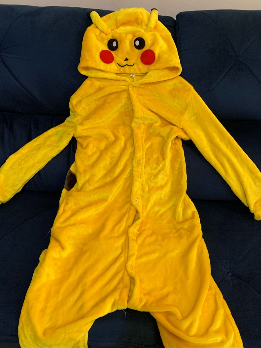 Fantasia Pijama Pikachu Adulto Pokemon Cosplay P/ Entrega