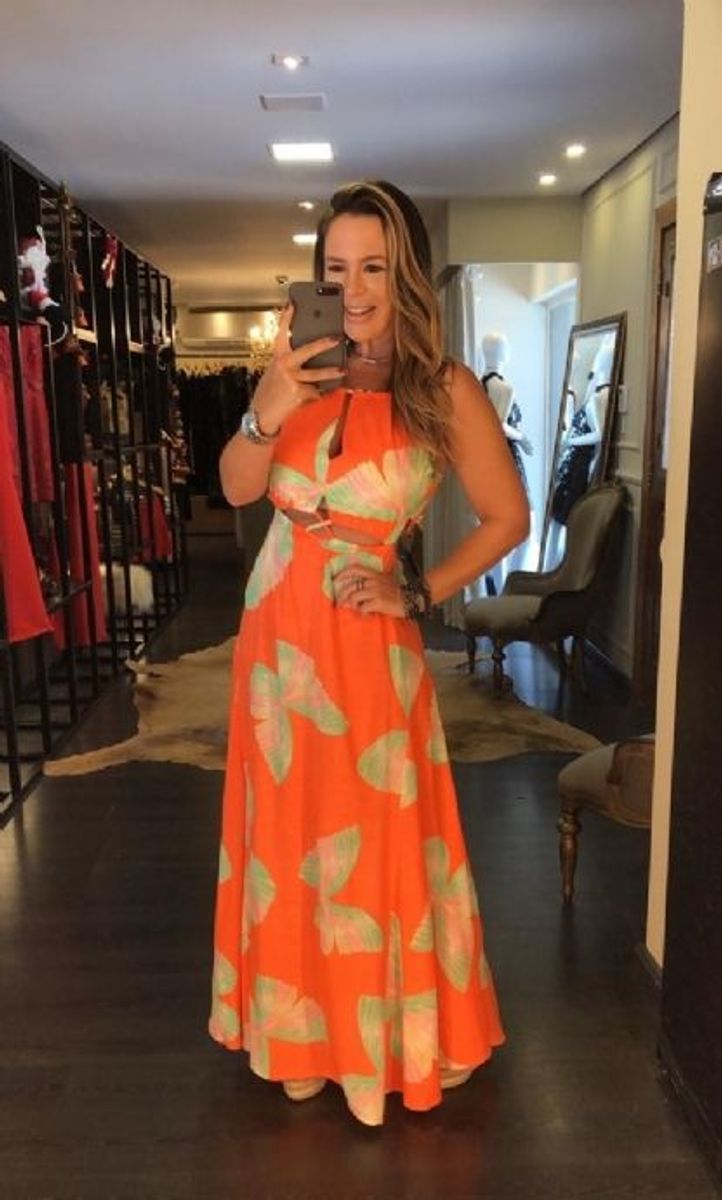vestido farm laranja