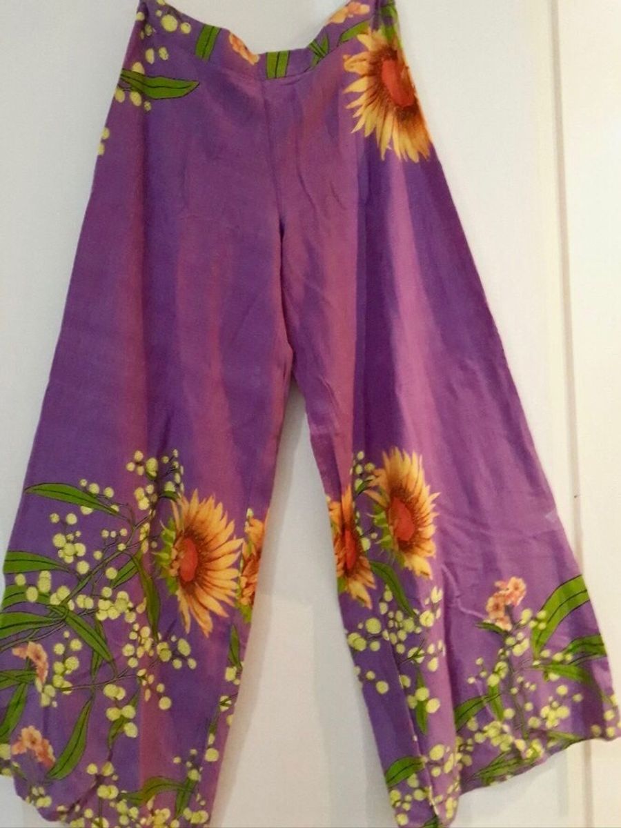 calça pantalona girassol