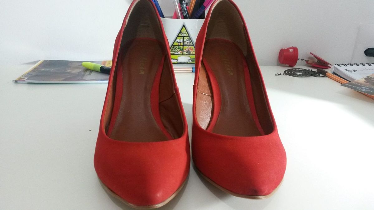 sapato plataforma vermelho
