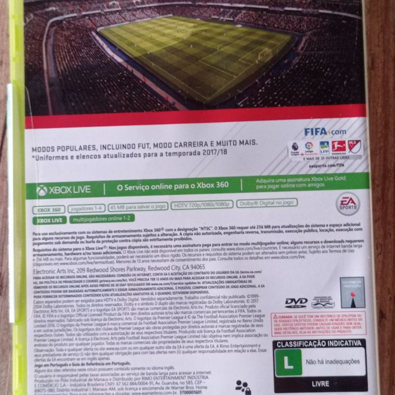 Jogo Xbox 360 Fifa 18