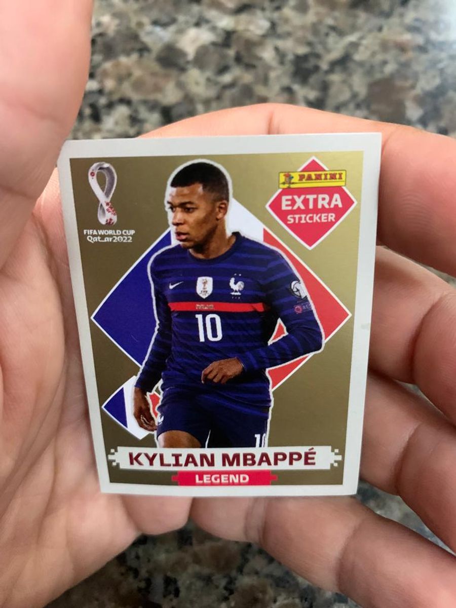 Figurinha do Kylian Mbappé da França (FRA 19) da Copa do Mundo do