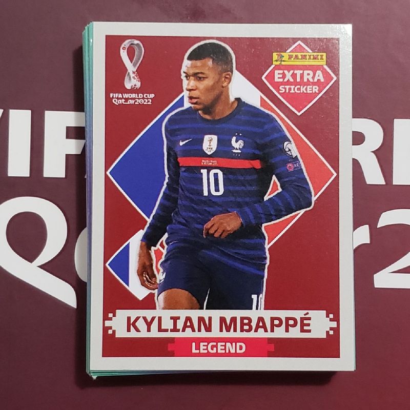 Figurinha Extra Copa 2022 Kylian Mbappé Bordô