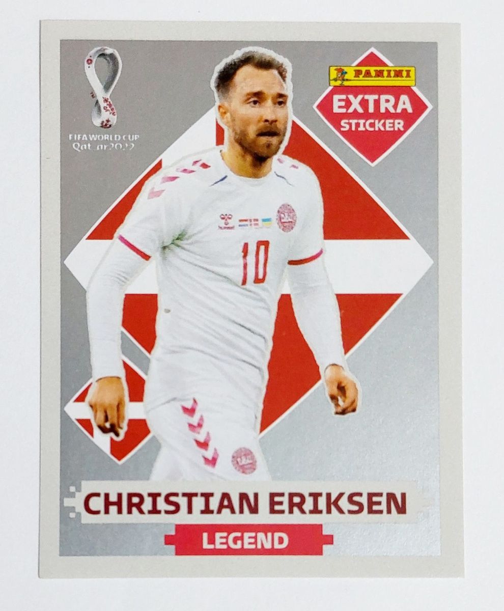 CHRISTIAN ERIKSEN (Dinamarca) - KIT COM AS 4 FIGURINHAS EXTRA LEGENDS -  OURO