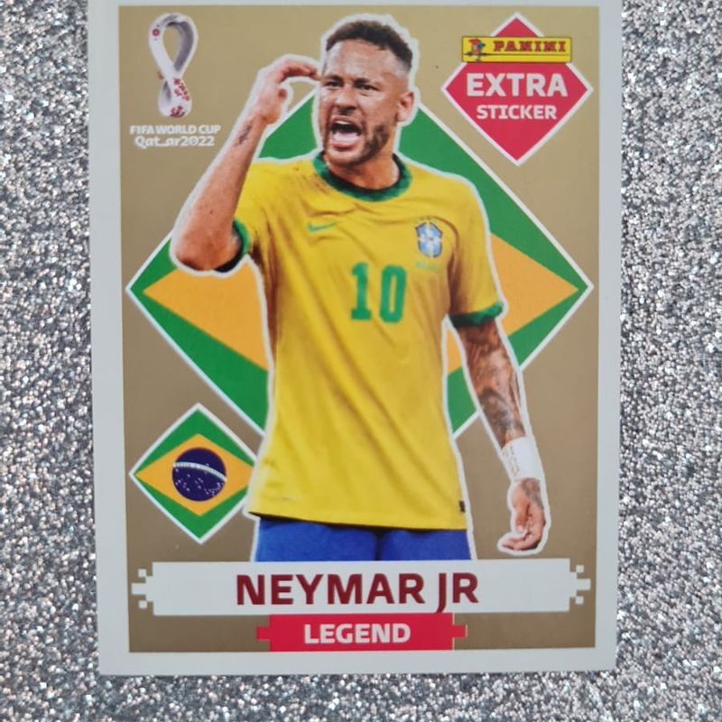 Neymar Ouro - Figurinha Extra Legend - Copa Qatar 2022