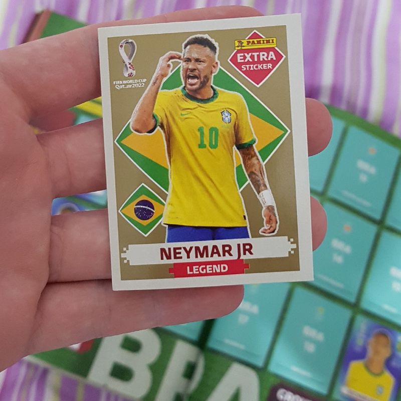 Figurinha Extra Sticker Neymar Jr. Legend Gold