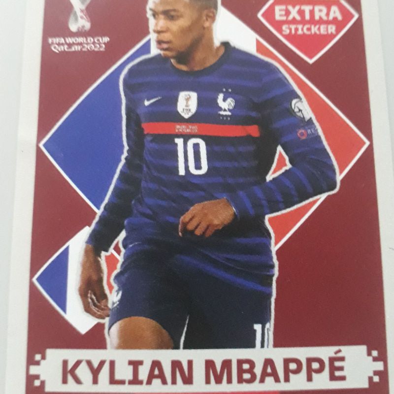 Figurinha Extra Copa 2022 Kylian Mbappé Bordô