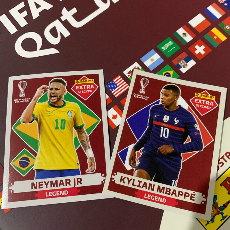 Figurinha Extra Sticker Bordô Mbappe Copa Do Mundo 2022, figurinha