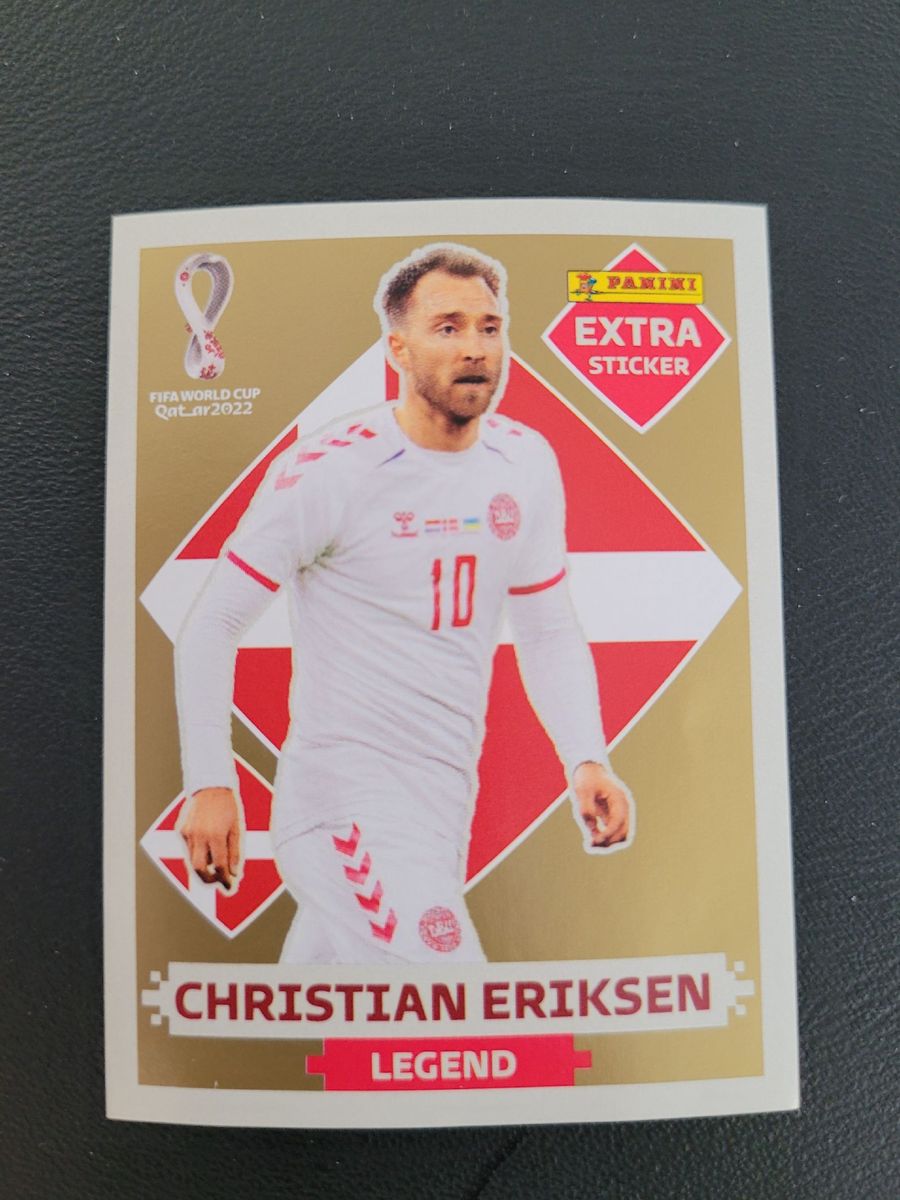 CHRISTIAN ERIKSEN (Dinamarca) - KIT COM AS 4 FIGURINHAS EXTRA LEGENDS -  OURO