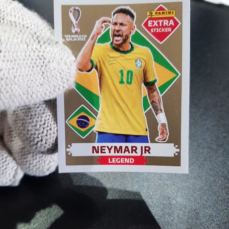 2022 Panini Neymar Jr Gold Sticker Extra Legend Fifa World Cup