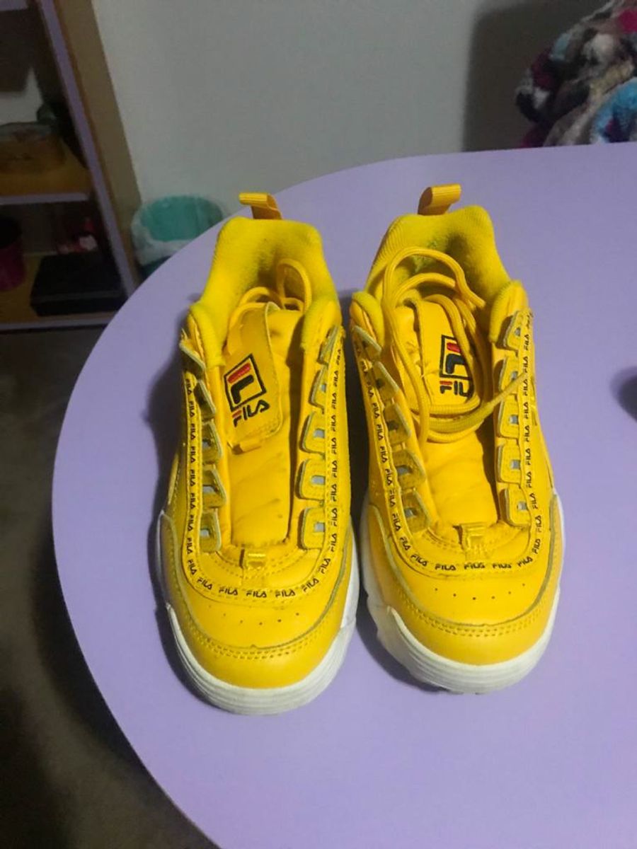 tenis fila disruptor feminino amarelo
