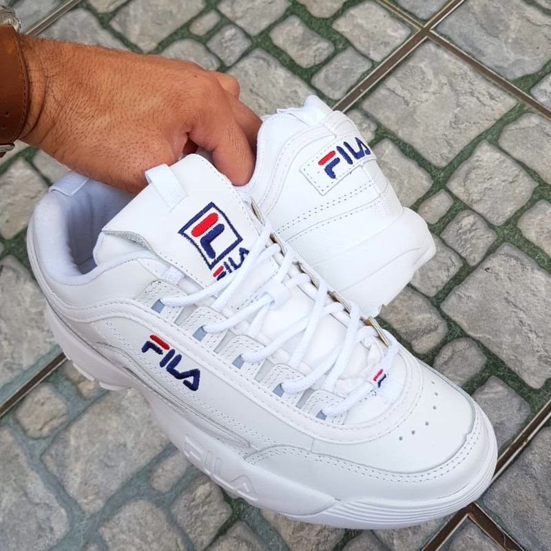 Fila branco hot sale disruptor masculino