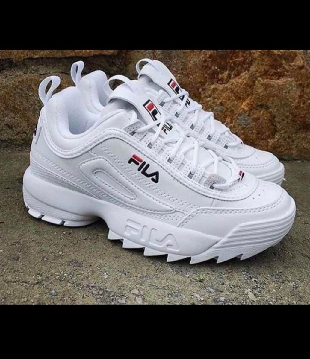 Fila Disruptor Branco Tradicional para Caminhada Envio em 48 Horas | Tênis Feminino Fila Nunca Usado 43675111 | enjoei