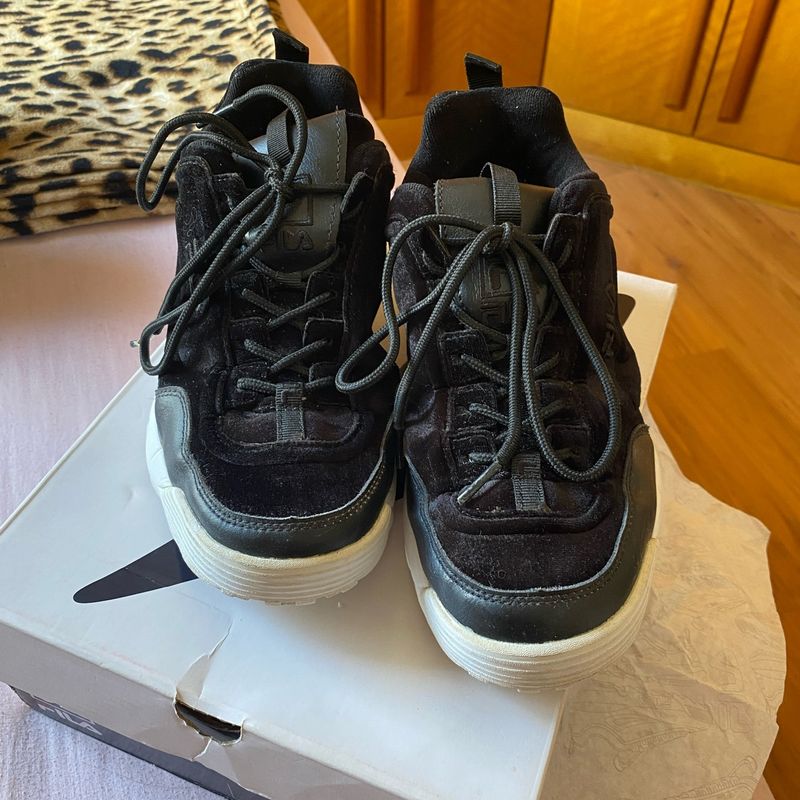 Fila Disruptor Ii Premium Velour Preto Fila Usado 95856236 enjoei