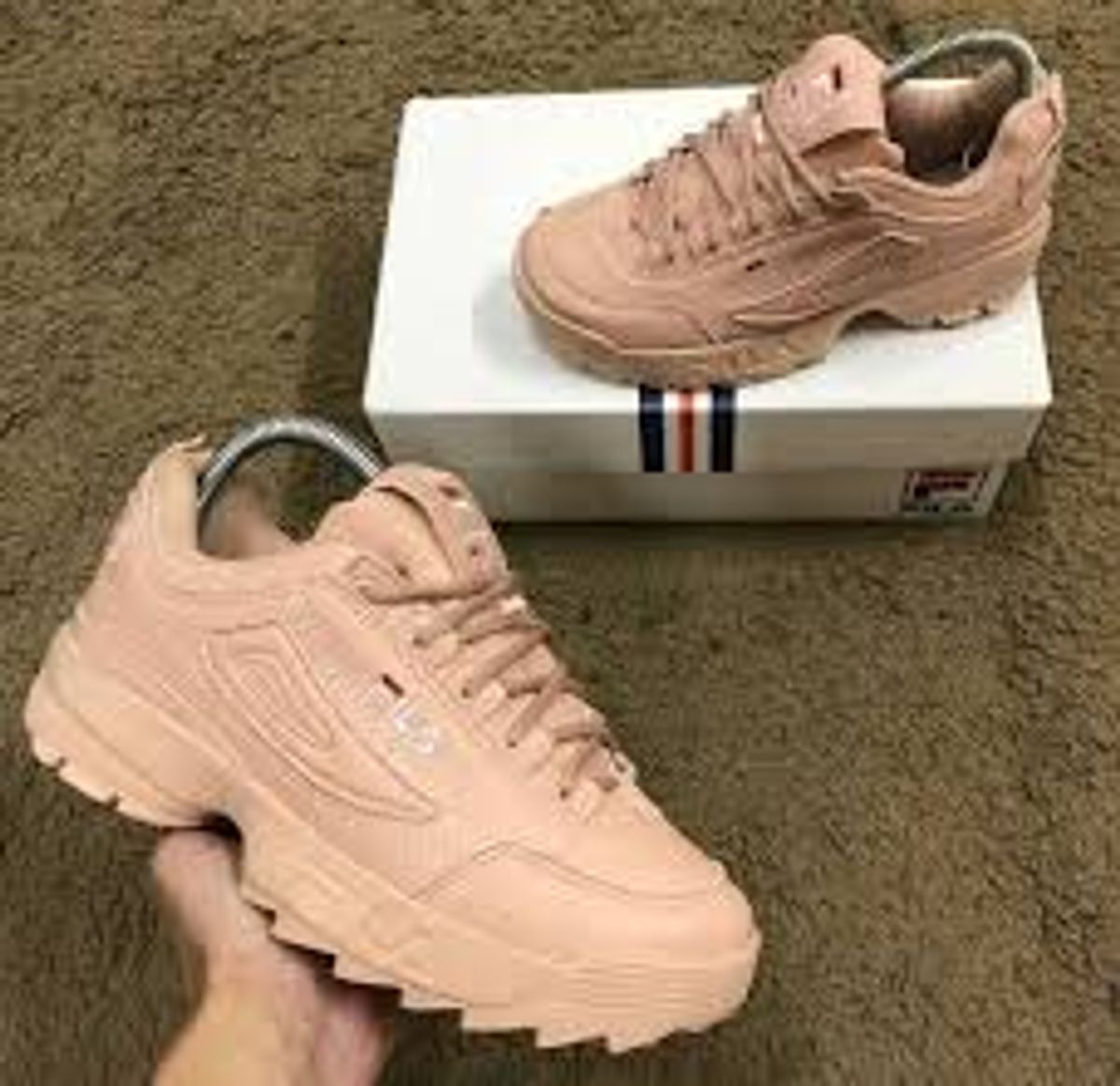 blush pink fila disruptor