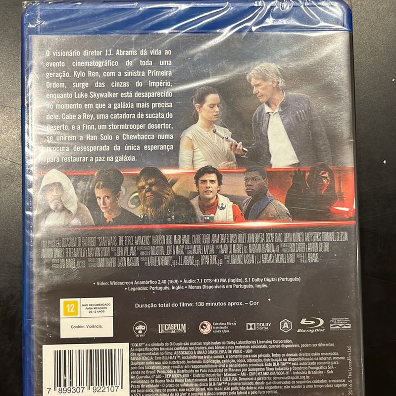 Filme Star Wars O Despertar da Força Blu-Ray