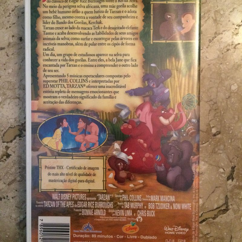 Filme Vhs Tarzan Desenho - Dublado, Filme e Série Disney Usado 48443603