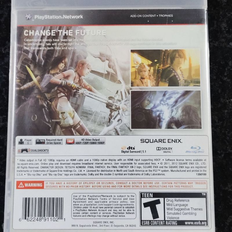 Final Fantasy Xiii (13) para Ps3, Jogo de Videogame Square Enix Nunca  Usado 92447254
