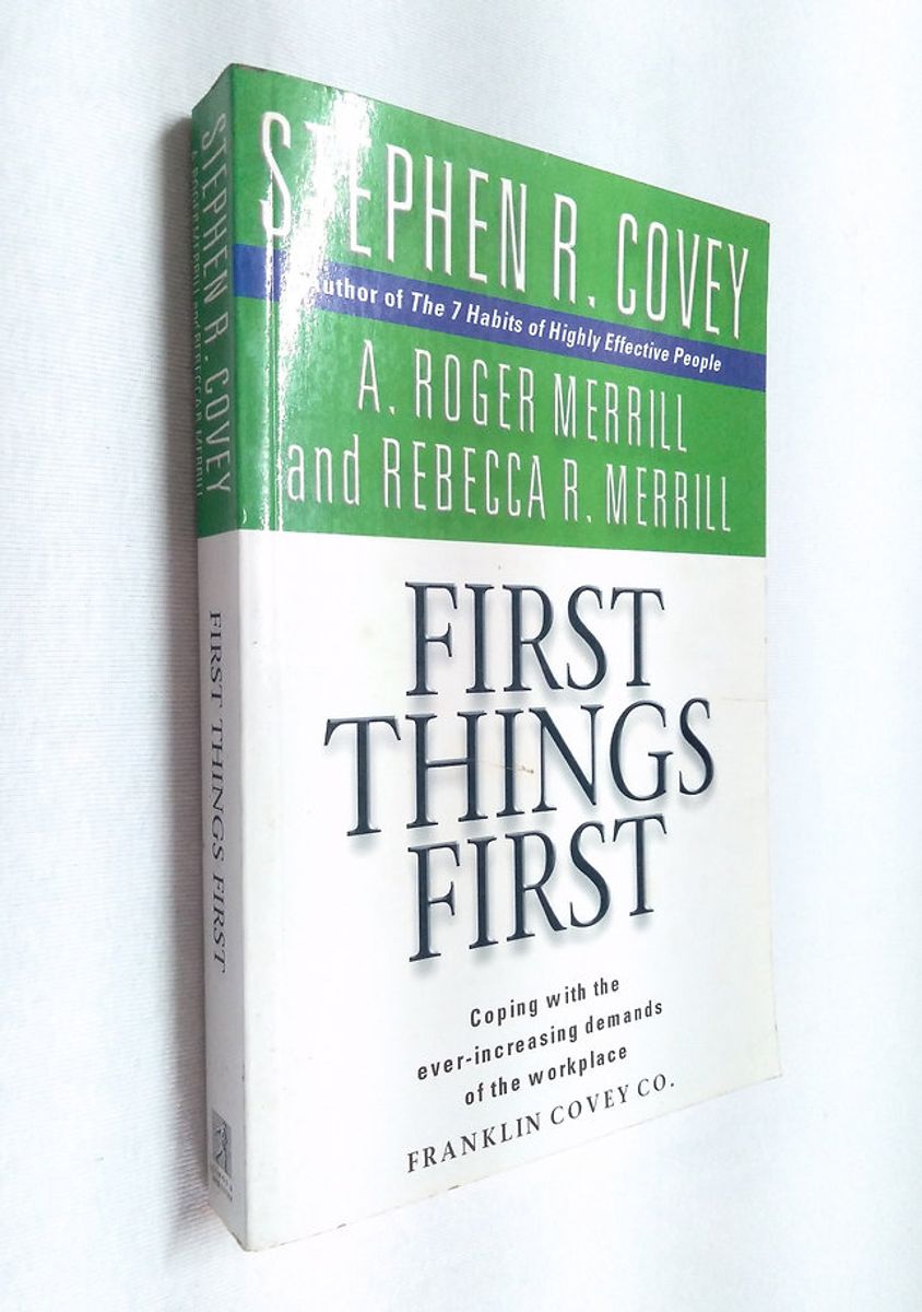 First Things First - Stephen R. Covey | Livro Simon & Schuster Usado ...