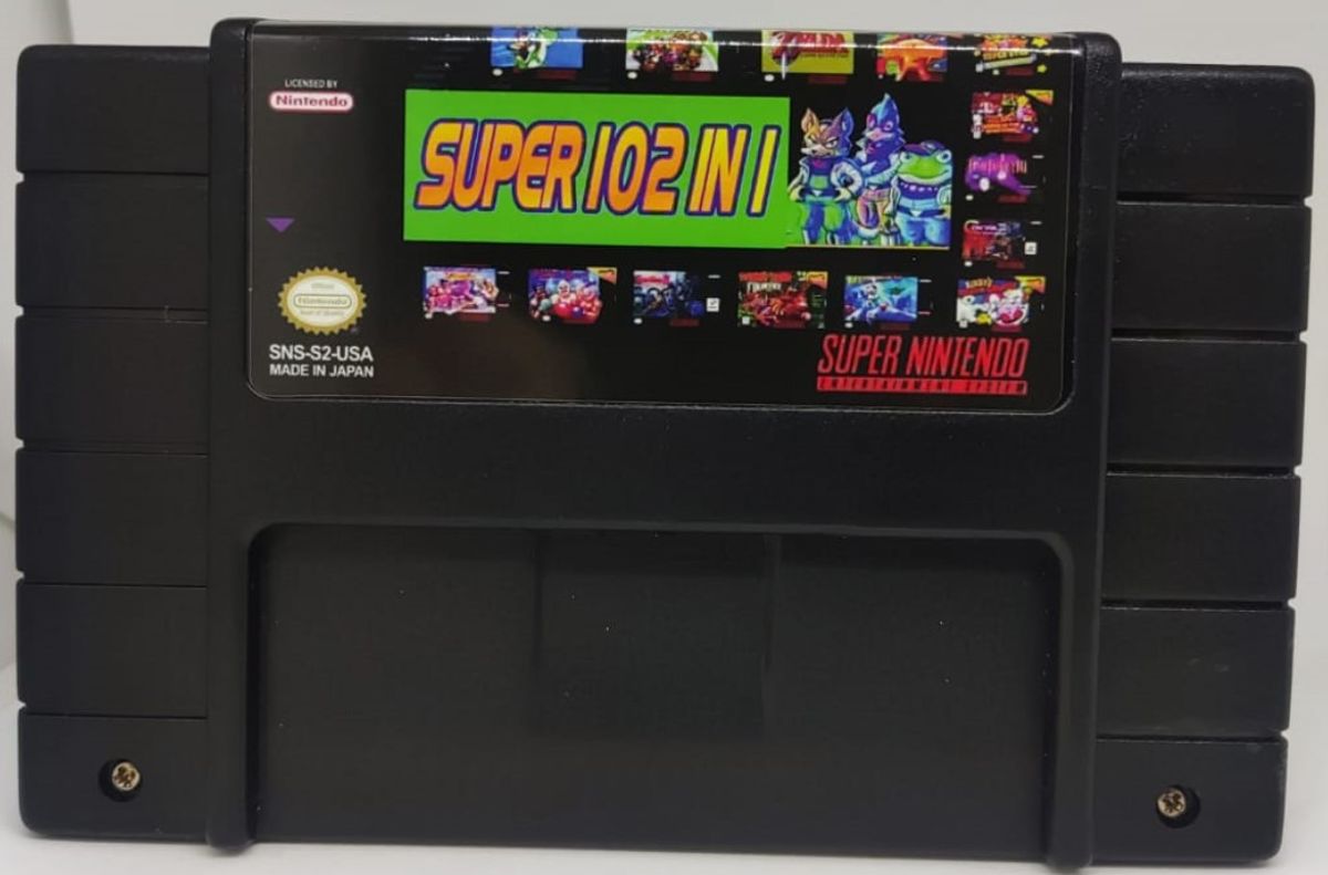 Fita / Cartcuho 102 In 1 Super Nintendo Com Trilog Donkey Kong Salvando ...