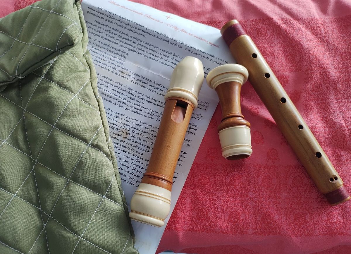 Flauta Doce Contralto Bressan A415hz, Ximenes Item de Música Marcos