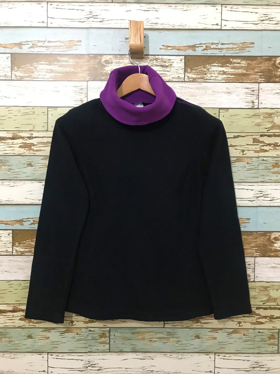 Fleece Suéter Quechua Gola Alta Casaco Feminino Quechua Usado