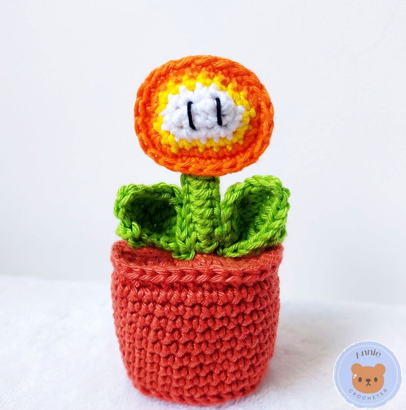 flor de fogo super mário amigurumi crochê - outros annie crocheter