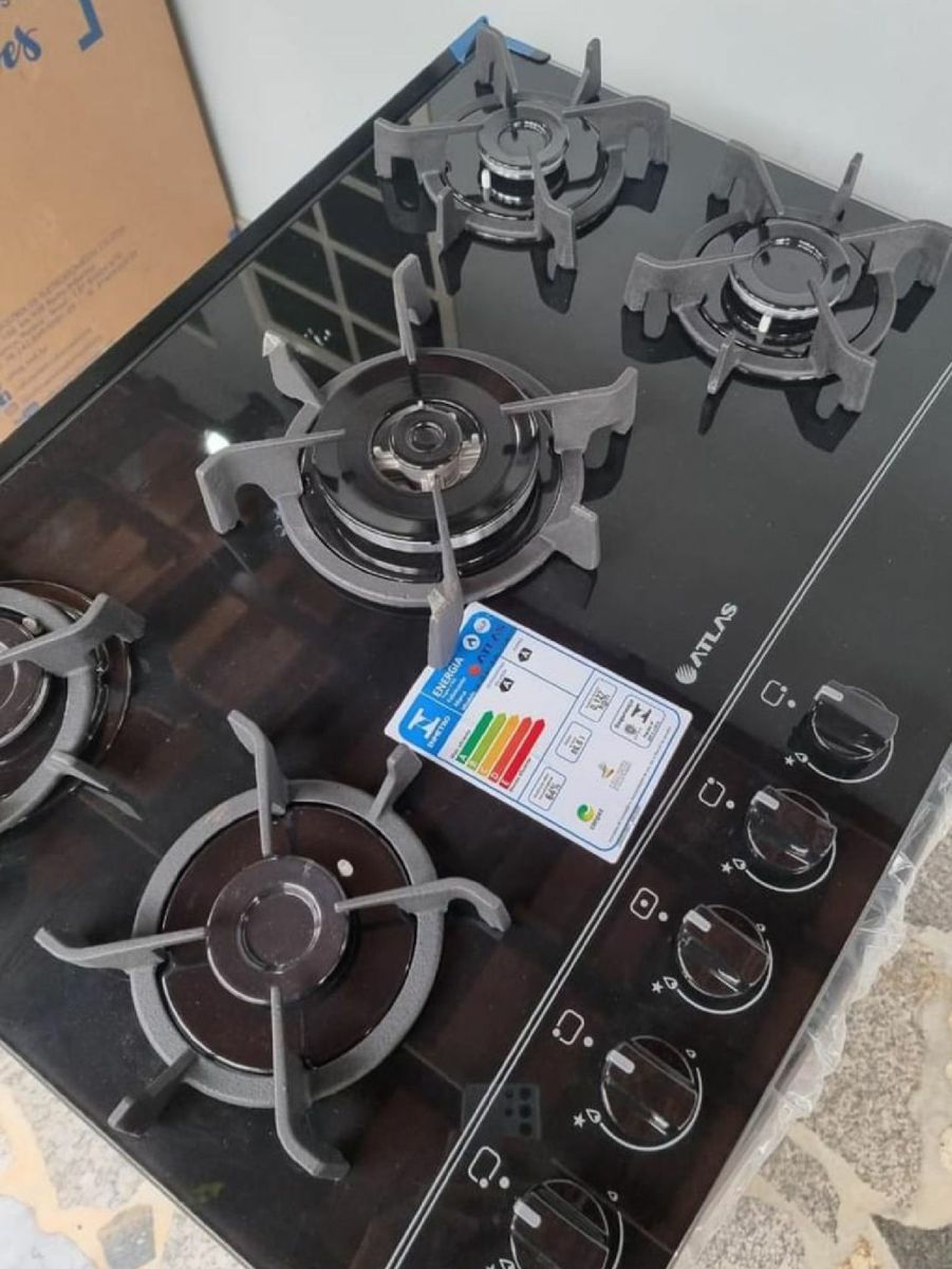 Fogão Moderno Cooktop Atlas 5 Bocas Item Info & Eletro Atlas Nunca