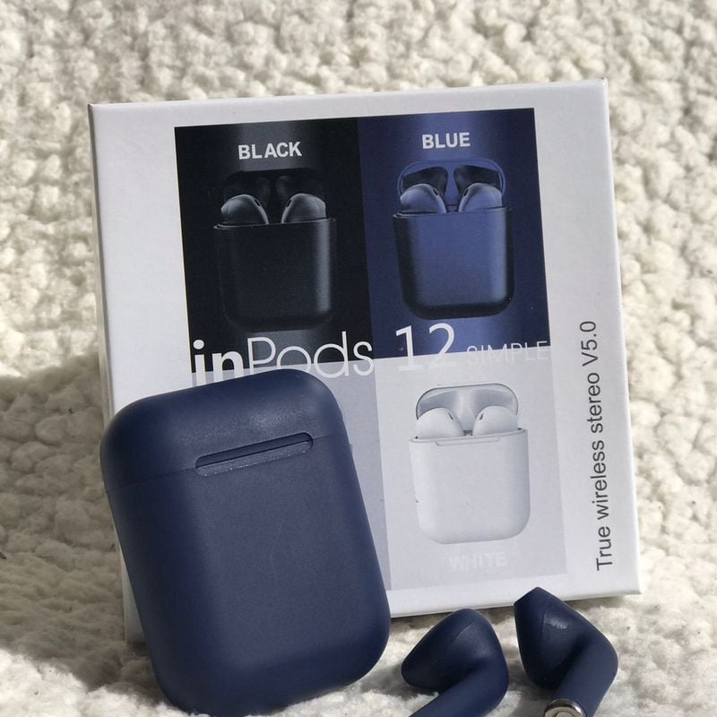 Fone de Ouvido Bluetooth Sem Fio Stereo V5.0 InPods I12 Microfone