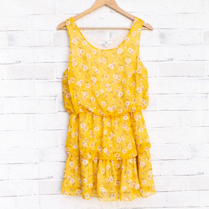 Forever 21 Vestido Floral Amarelo Camadas Margarida, Vestido Feminino Forever  21 Usado 93514599