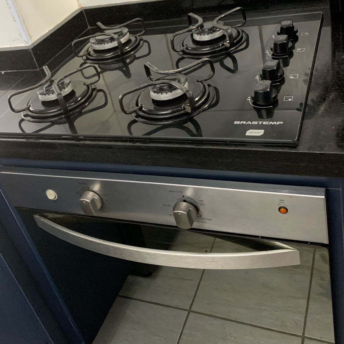 Forno e Cooktop 4 Bocas Brastemp Ative Móvel de Cozinha Brastemp