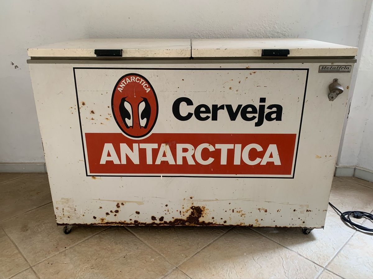 Freezer Antigo Horizontal de Cerveja Original Antartica
