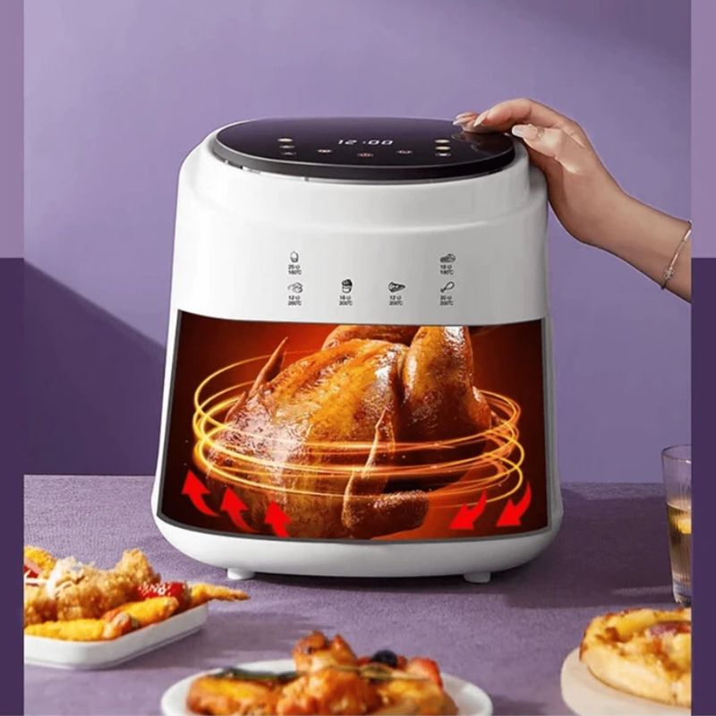 Fritadeira Elétrica Air Fryer 8 Litros com 10 Predefinições e Cesto  Antiaderente, 110V 1700W, Deime, Prata - Dular