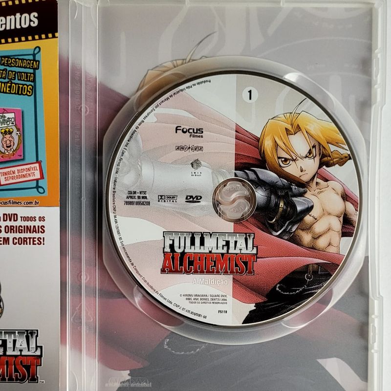 Dvd Anime Fullmetal Alchemist A Maldição Vol. 1 - Desconto no Preço