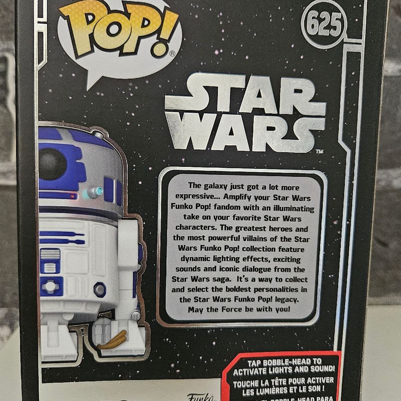 Funko Pop Star Wars R2 D2 #625 com Luzes e Som | Funko Nunca Usado