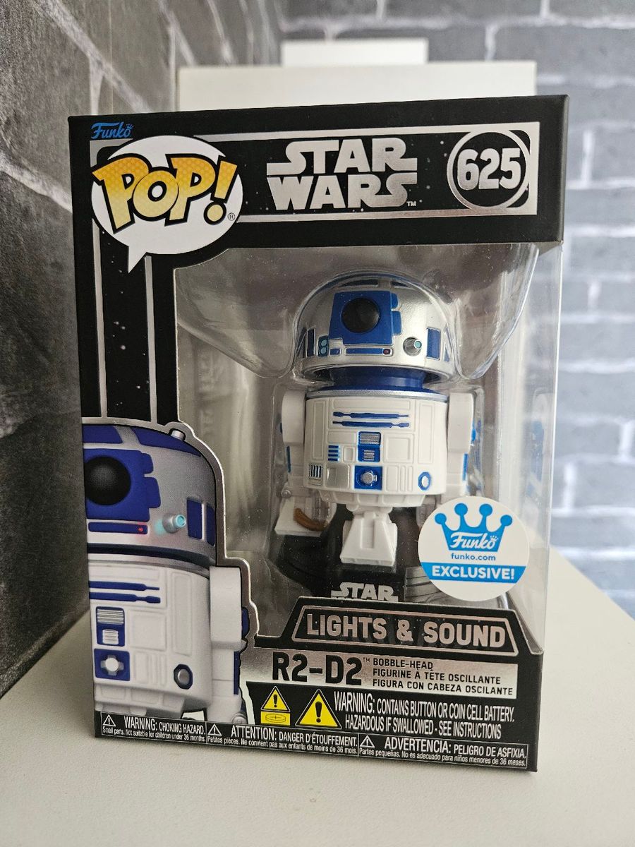 Funko Pop R2-D2 No.625 ライト＆サウンド Funko Pop Star Wars R2 D2 #625 com Luzes e Som | Funko Nunca Usado