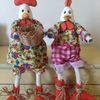 galo e galinha em feltro - outros 