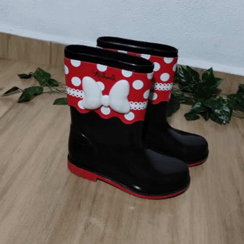 Galocha Infantil Grendene Minnie Preto e Vermelho Calçado
