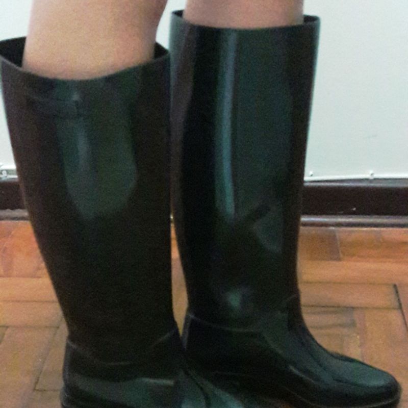 Galocha Melissa Preta de Verniz Bota Feminina Melissa Usado