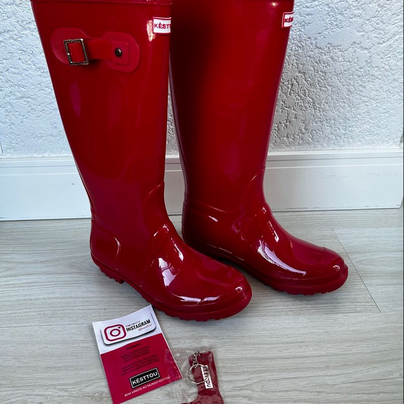Galocha Vermelha Kesttou Bota Feminina Kesttou Nunca Usado