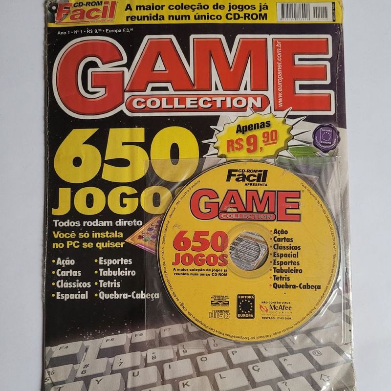 Game Collection - 650 Jogos - Pc (Lacrado) | Cd-Rom Nunca Usado