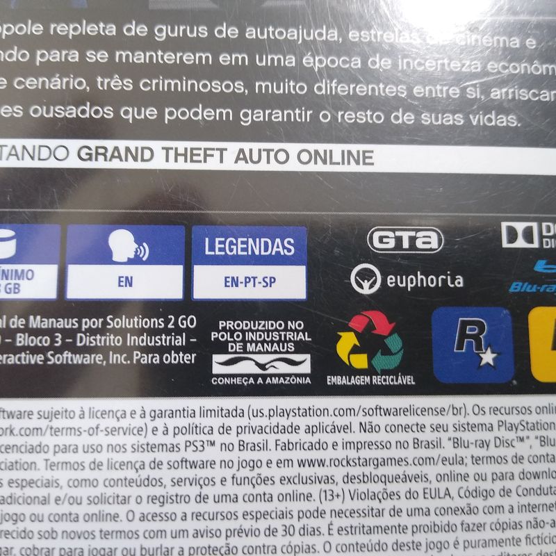 Gta 5 - PS4 - ( USADO ) - Rodrigo Games