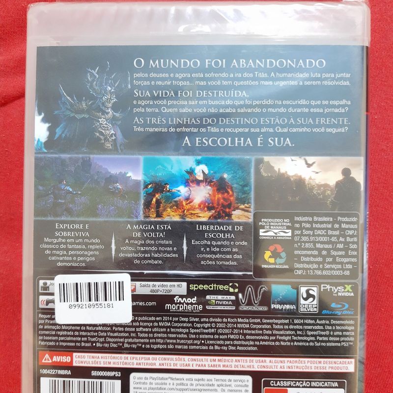 Jogo PS3 Original Risen 3 Titan Lords Mídia Física Lacrado em