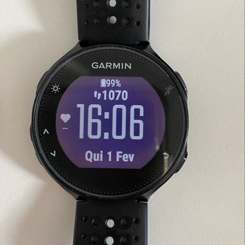Garmin Forerunner 235 Relogio Gps Corrida Ciclismo Duathlon Pulseira Preta e Verde Ecarregador Relogio Feminino Garmin Usado 97575878 enjoei