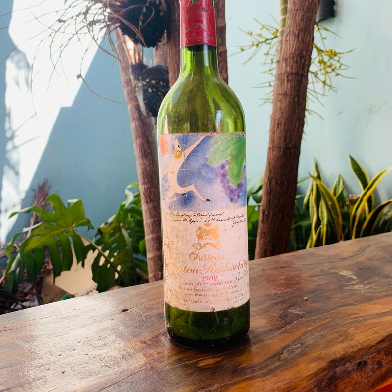 Garrafa Chateau Mouton Rotischild Vazia 1982 | Chateau Mouton