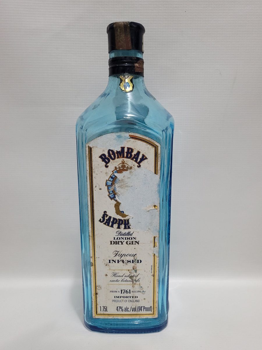 Garrafa Vazia Bombay Sapphire 1.75 Litros Item de Decoração Bombay