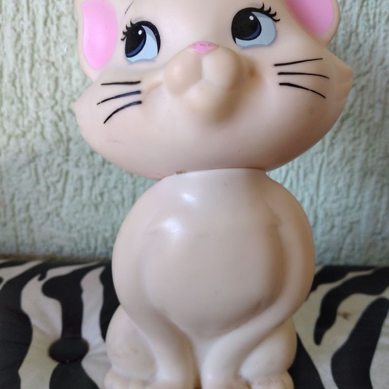 Brinquedo de borracha vinil gatinha gata marie usada