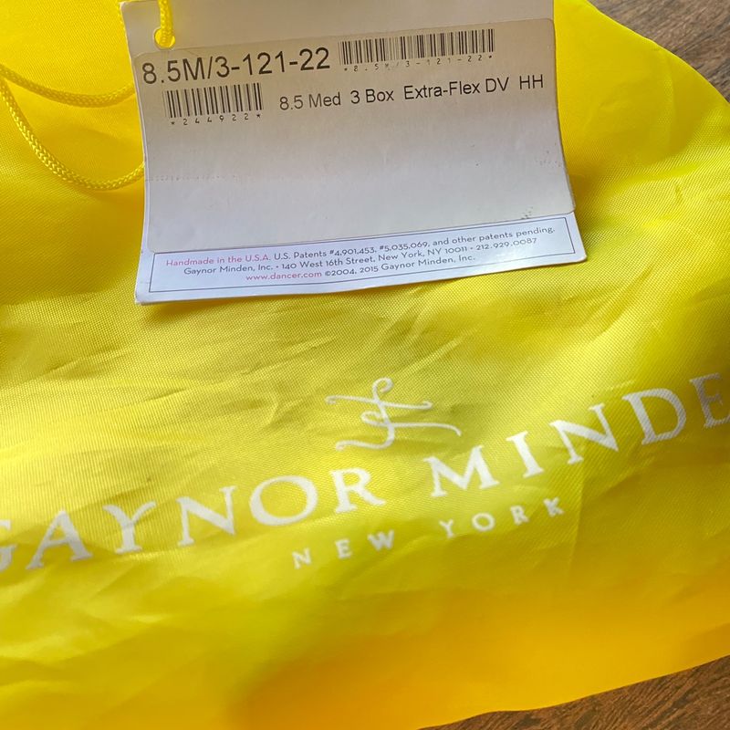 Gaynor Minden 8.5m 3-121-22 Sapatilha de Ponta Ballet Nova