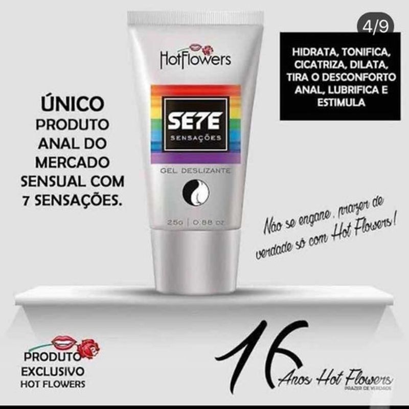 Gel Deslizante Lubri-ficante Sete 7 Sensações Hot Flowers 25g E